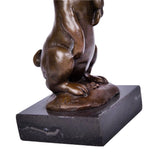 Looking-Up Rabbit Bronze Sculpture opposite angle