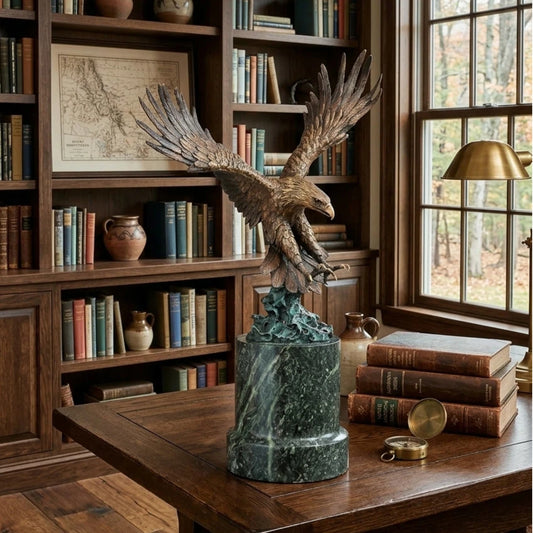lost-wax casting bald eagle statue