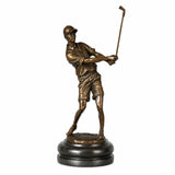 Male Golfer Bronze Sculpture on a white background