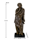 Full-length bronze statue of Ludwig van Beethoven, capturing his creative genius and strength. Handcrafted sculpture with marble base—ideal for collectors, musicians, and statement interiors.