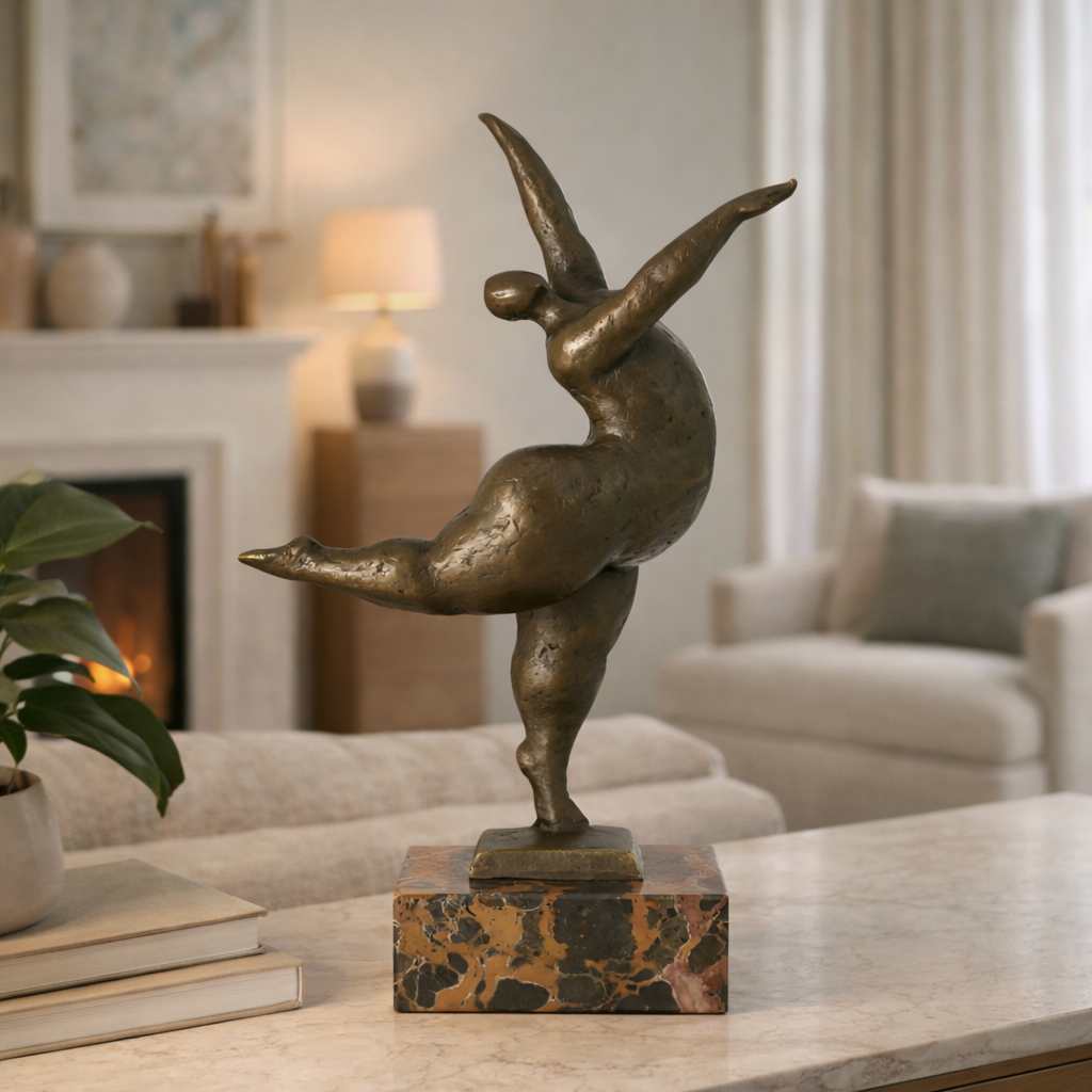 plump dancer bronze statue