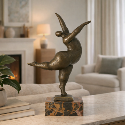 plump dancer bronze statue