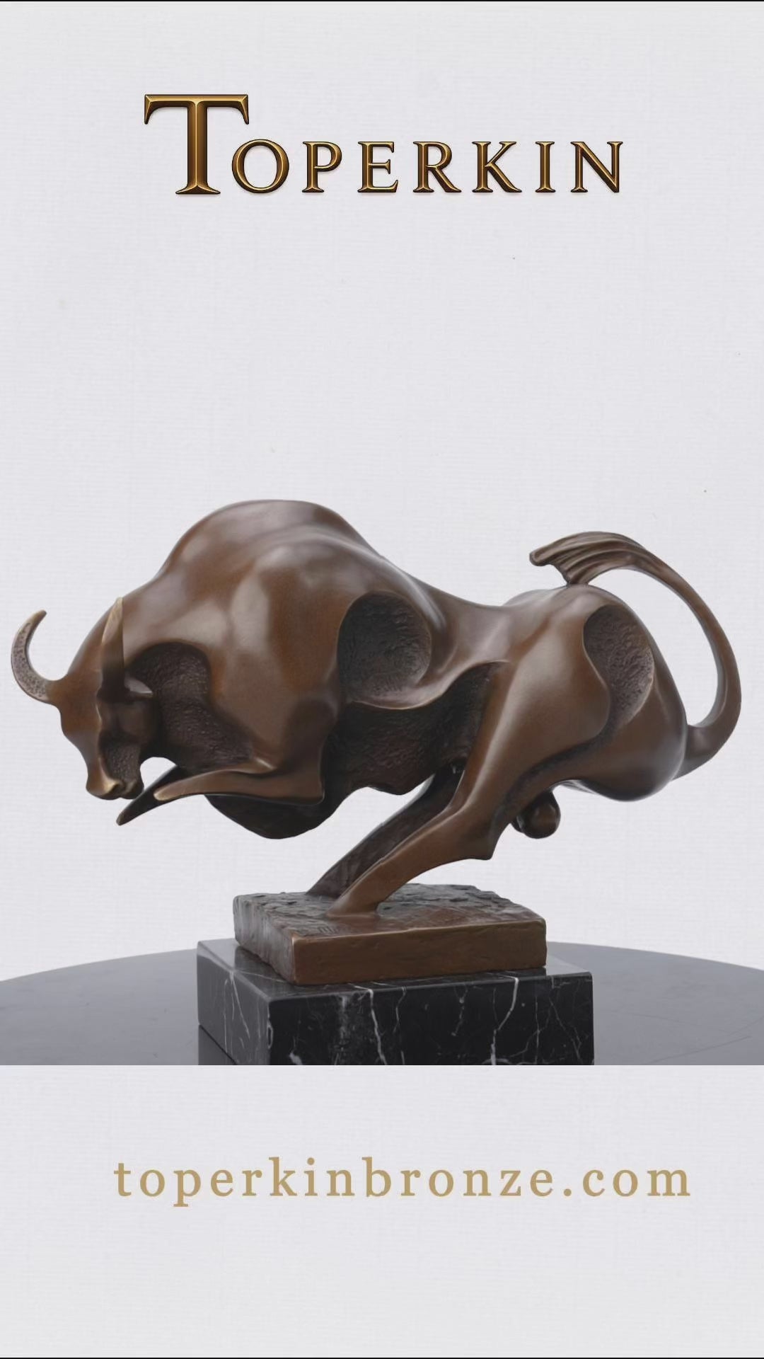 Abstract Charging Bull Bronze Sculpture – Modern Bull Statue, Contemporary Art Decor(2 sizes)