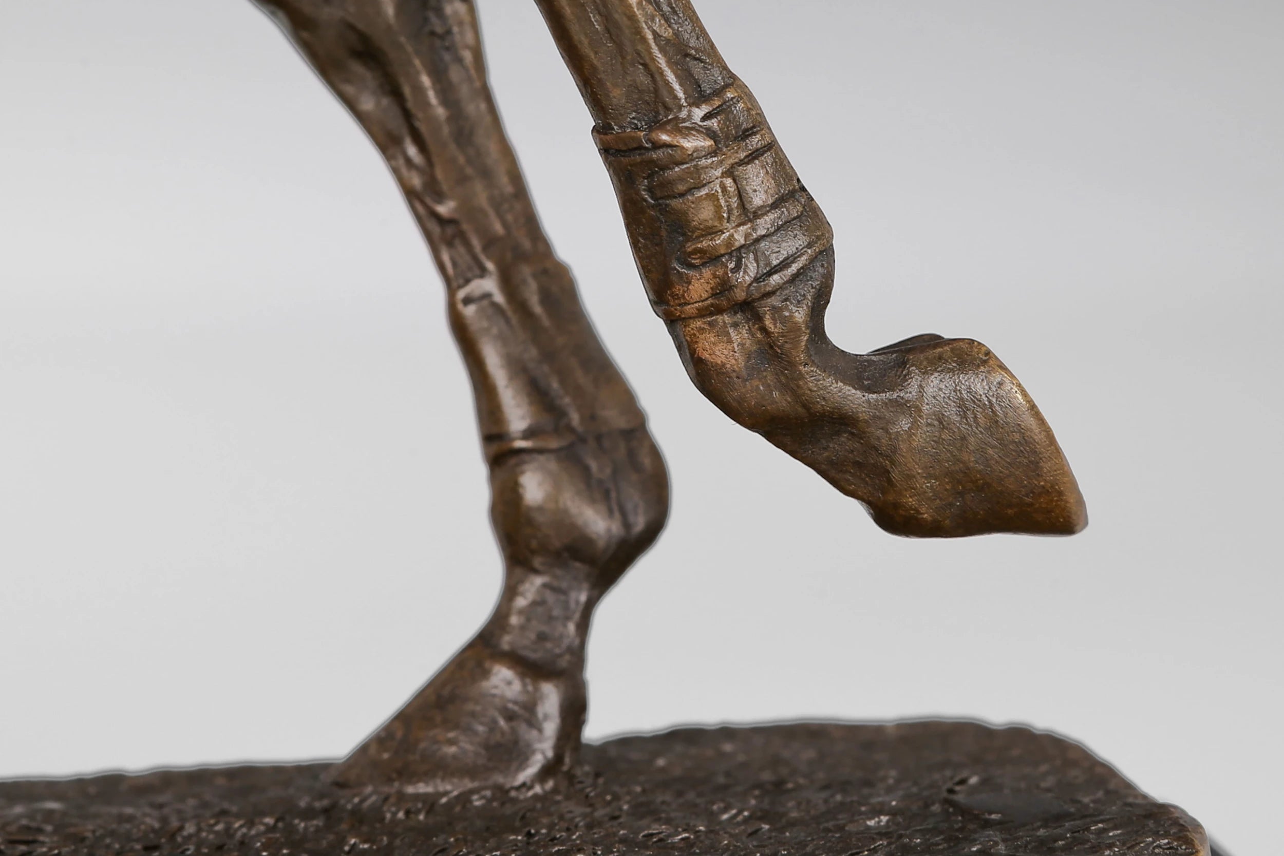 Racehorse and Jockey Bronze Sculpture close-up detail