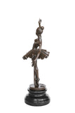  handcrafted ballerina bronze sculpture showing the extended-arm dance pose