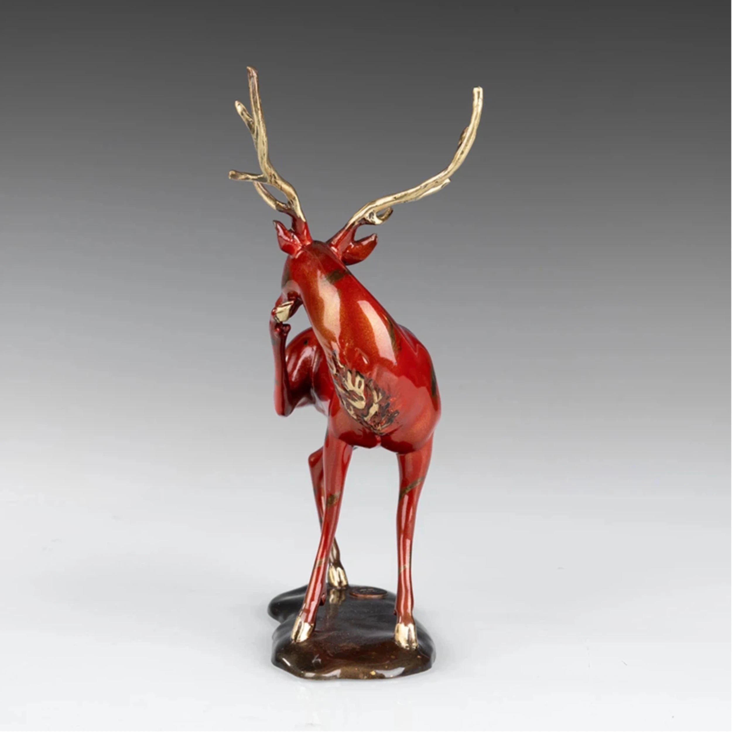 Red Deer Bronze Sculpture front view