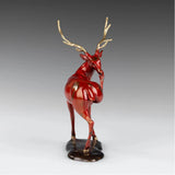 Red Deer Bronze Sculpture opposite angle