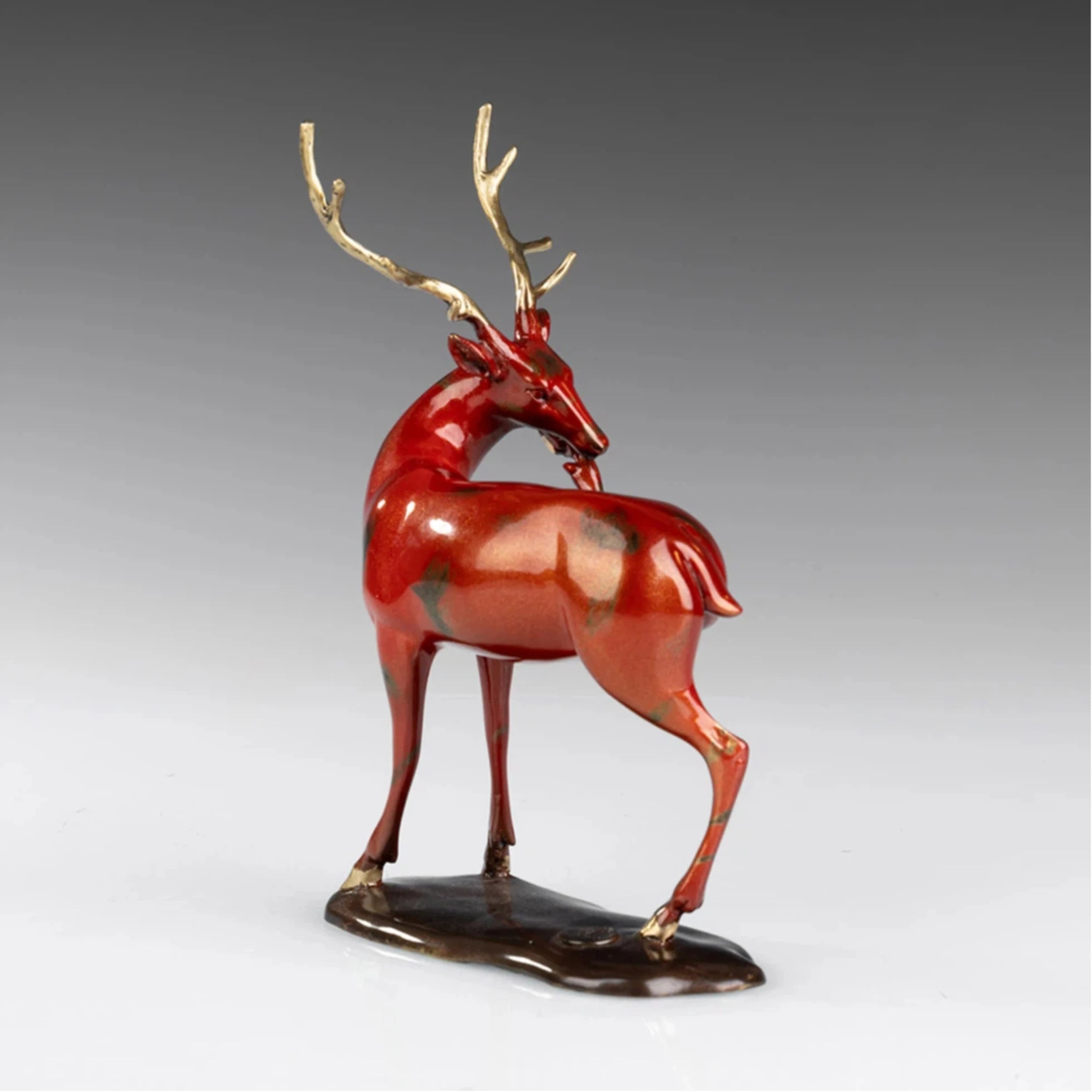 Red Deer Bronze Sculpture rear view