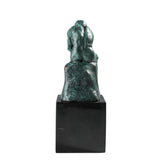 Rear view of the handcrafted bronze Thinker sculpture showing sculptural details
