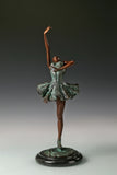 Roller-Skating Ballerina bronze sculpture movement detail