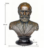 Realistic bronze bust of Pyotr Ilyich Tchaikovsky. Handcrafted Romantic composer sculpture with marble base—perfect for music lovers, collectors, and elegant interiors.