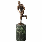 Running Back Football Bronze Sculpture on a white background