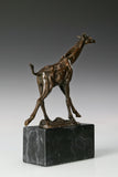 Running Giraffe bronze sculpture alternate angle