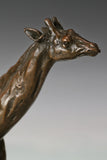 Running Giraffe bronze sculpture surface detail