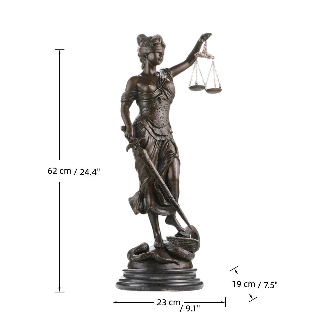 scales of justice bronze statue