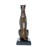 Seated Greyhound Bronze Sculpture three-quarter view
