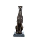 Seated Greyhound Bronze Sculpture on a clean white background