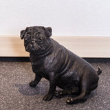 Seated Pug Bronze Sculpture sculptural detail