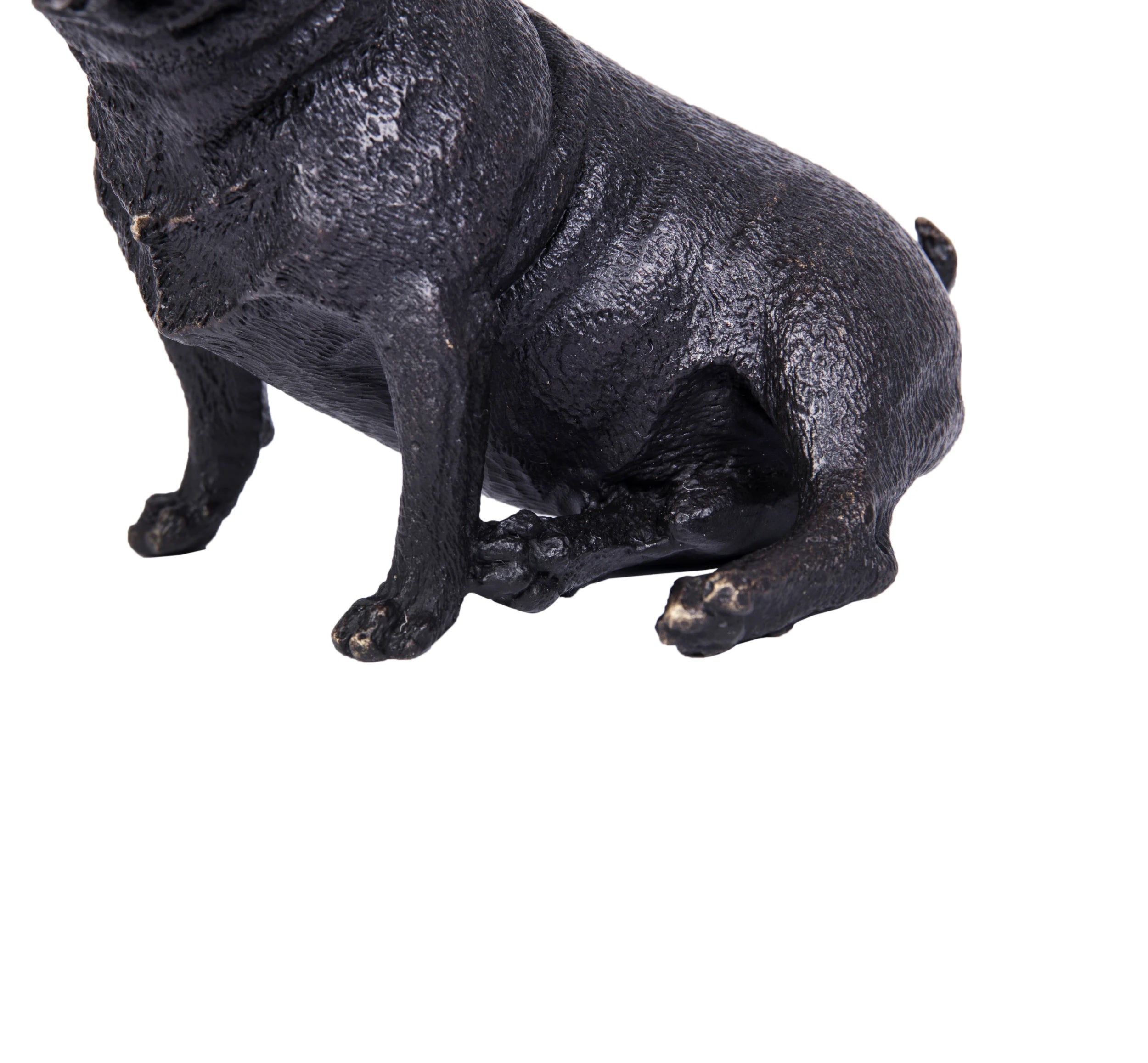 Seated Pug Bronze Sculpture surface finish detail