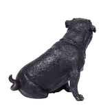Seated Pug Bronze Sculpture three-quarter view