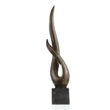 Smooth bronze surface detail in minimalist artwork