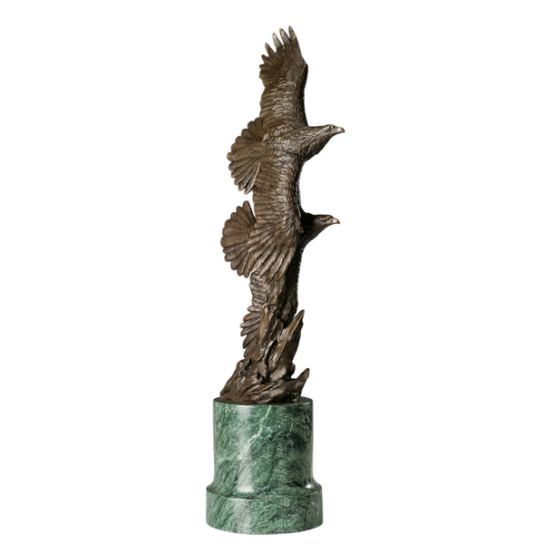 Twin & Battling Eagle Sculptures