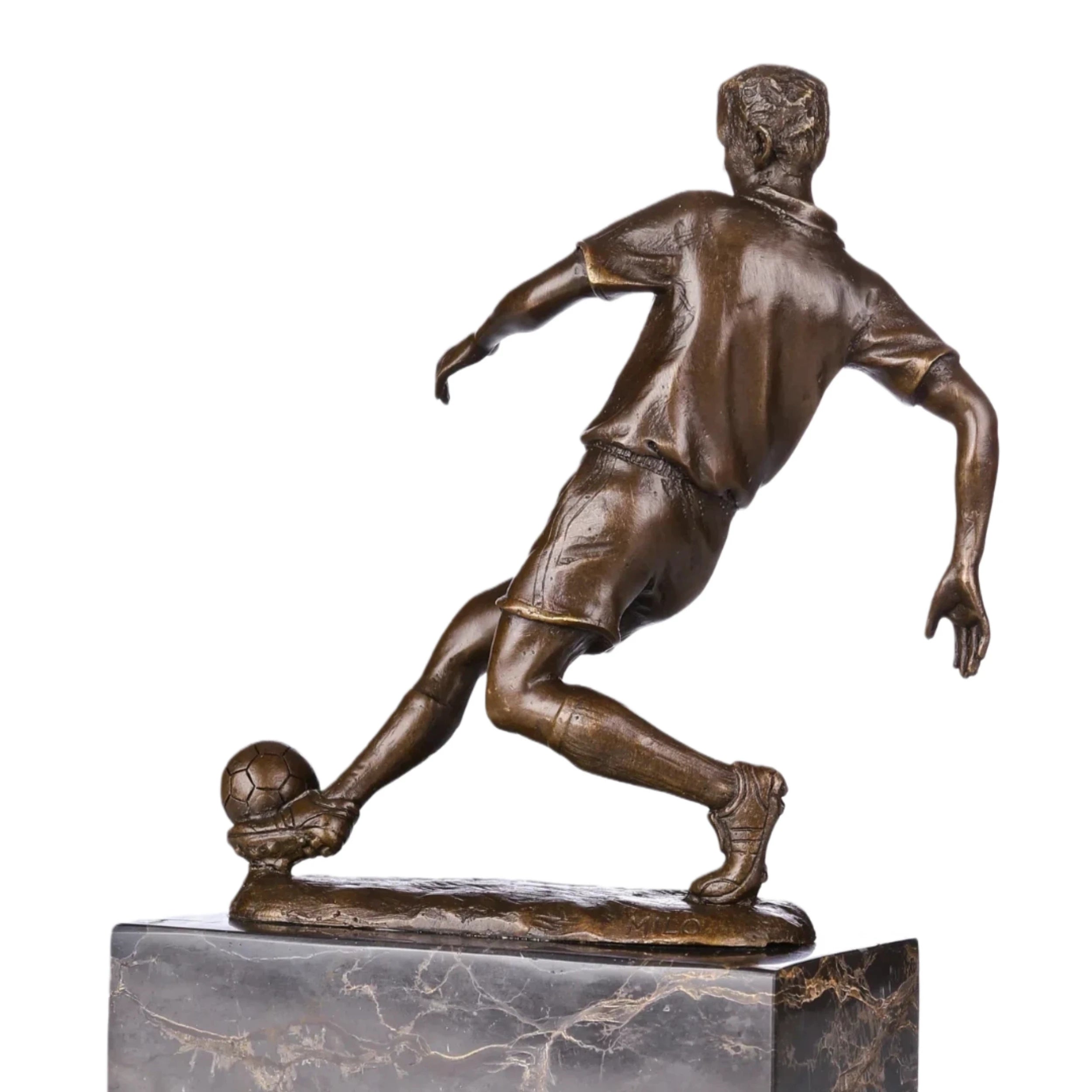 Soccer Player Bronze Sculpture rear view
