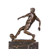 Soccer Player Bronze Sculpture side view