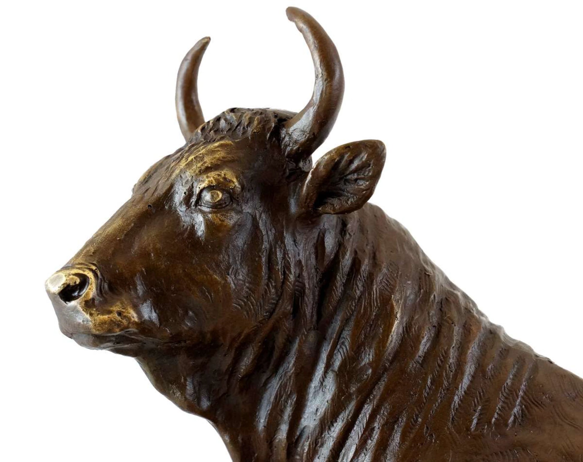 Bronze Bull Statue Showing Detailed Anatomical Craftsmanship