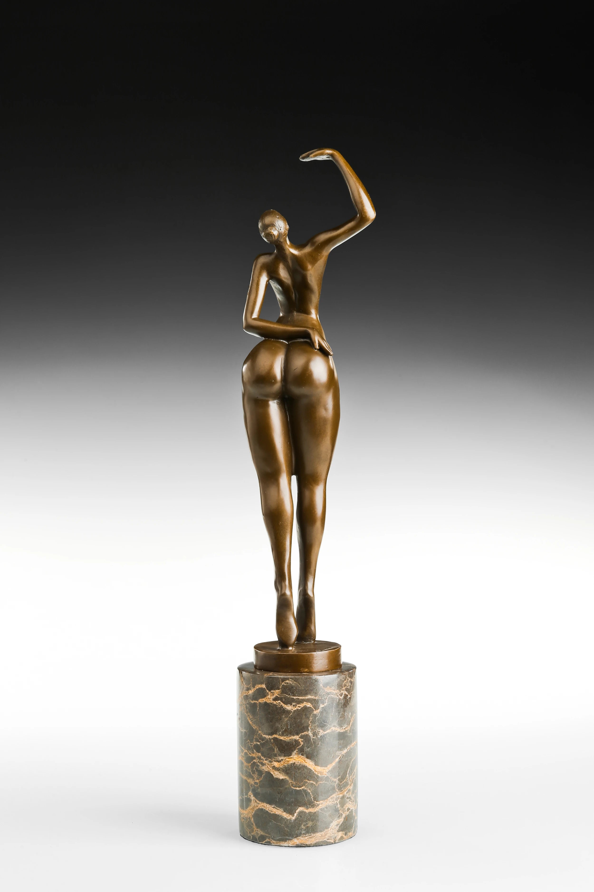 Standing Female Dancer Bronze Sculpture rear view