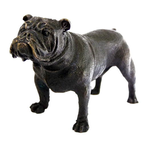 Standing French Bulldog Bronze Sculpture on a clean white background