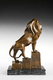 Standing Lion Bronze Sculpture opposite angle