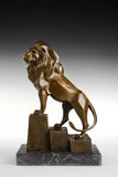 Standing Lion Bronze Sculpture side view