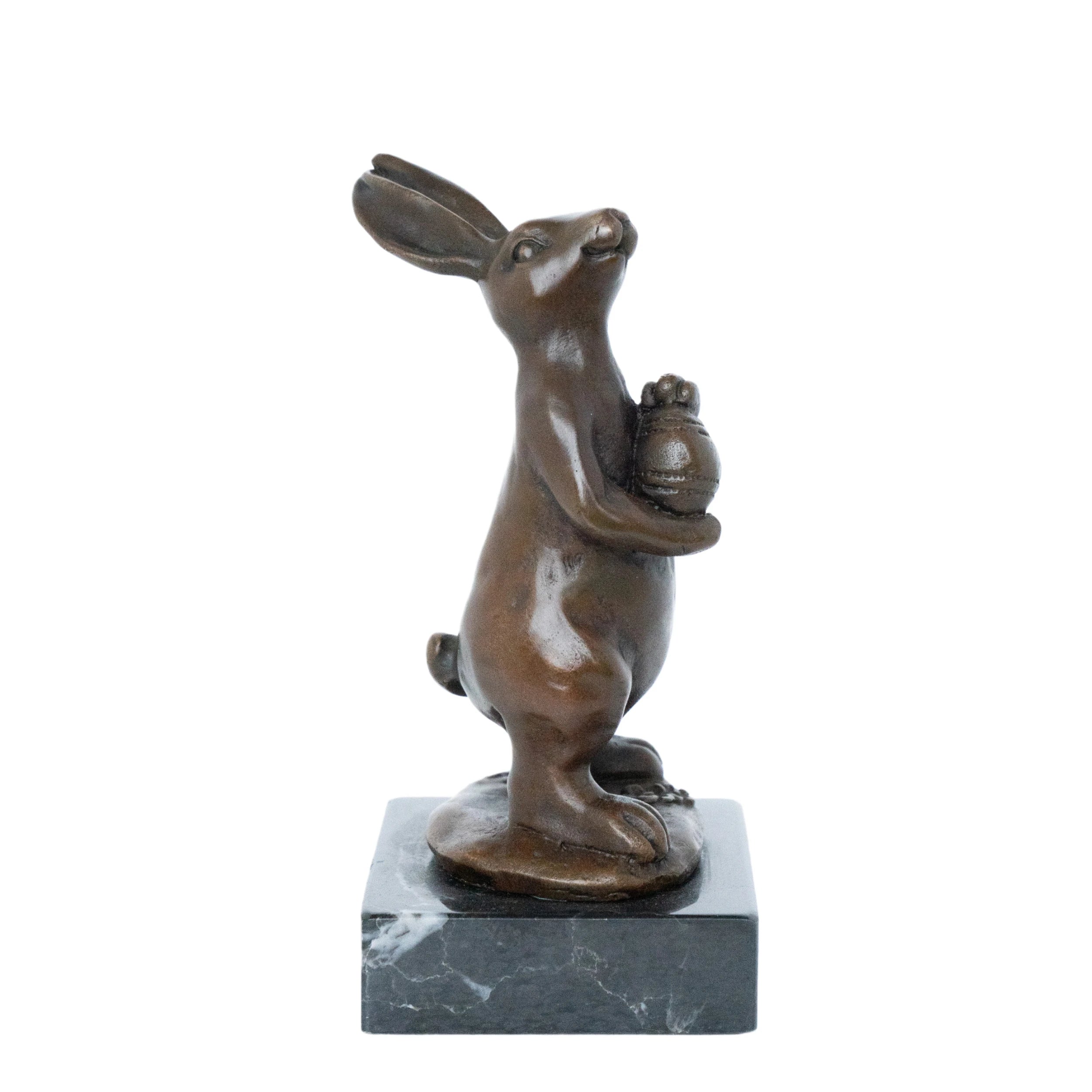 Standing Rabbit Bronze Sculpture front view