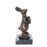 Standing Rabbit Bronze Sculpture front view