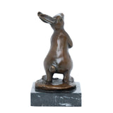 Standing Rabbit Bronze Sculpture three-quarter view