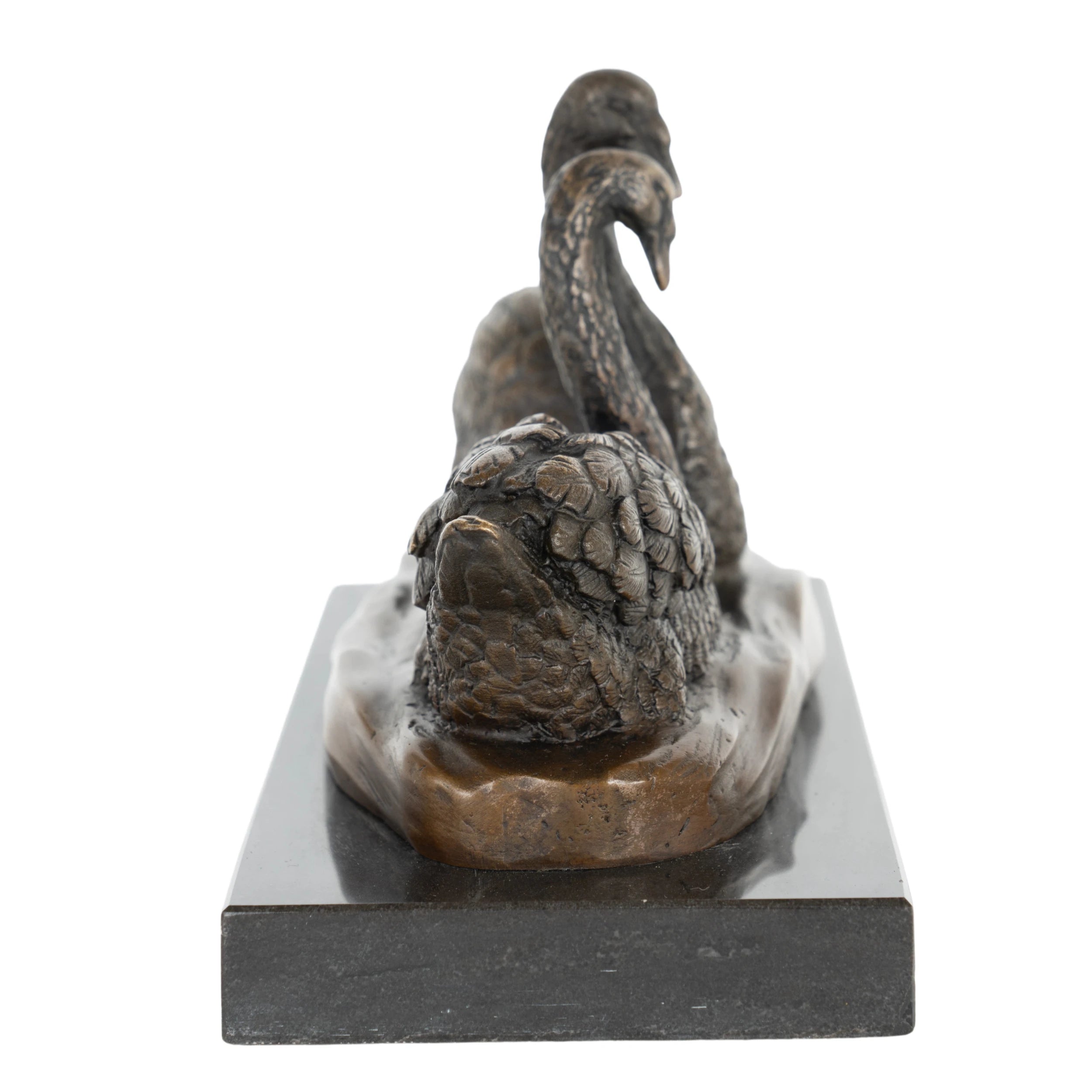 Swan Couple Bronze Sculpture side view