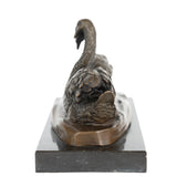 Swan Couple Bronze Sculpture three-quarter view