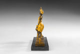 Left side view of Art Deco three ballerinas bronze dance sculpture