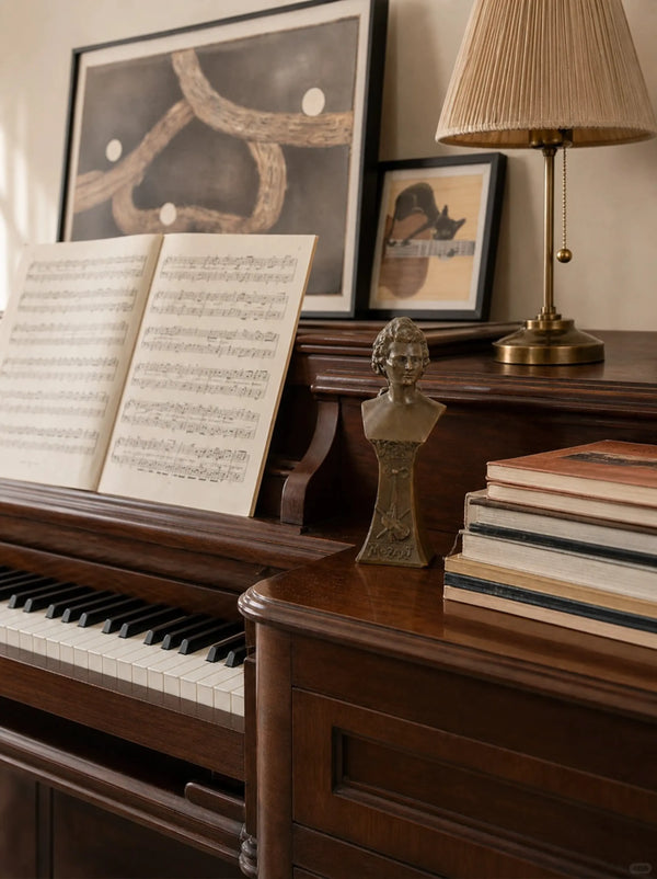 Bronze Mozart sculpture displayed in a customer’s interior space