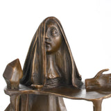 Veiled female head detail in conceptual sculpture