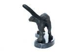 Walking Cat bronze sculpture side view