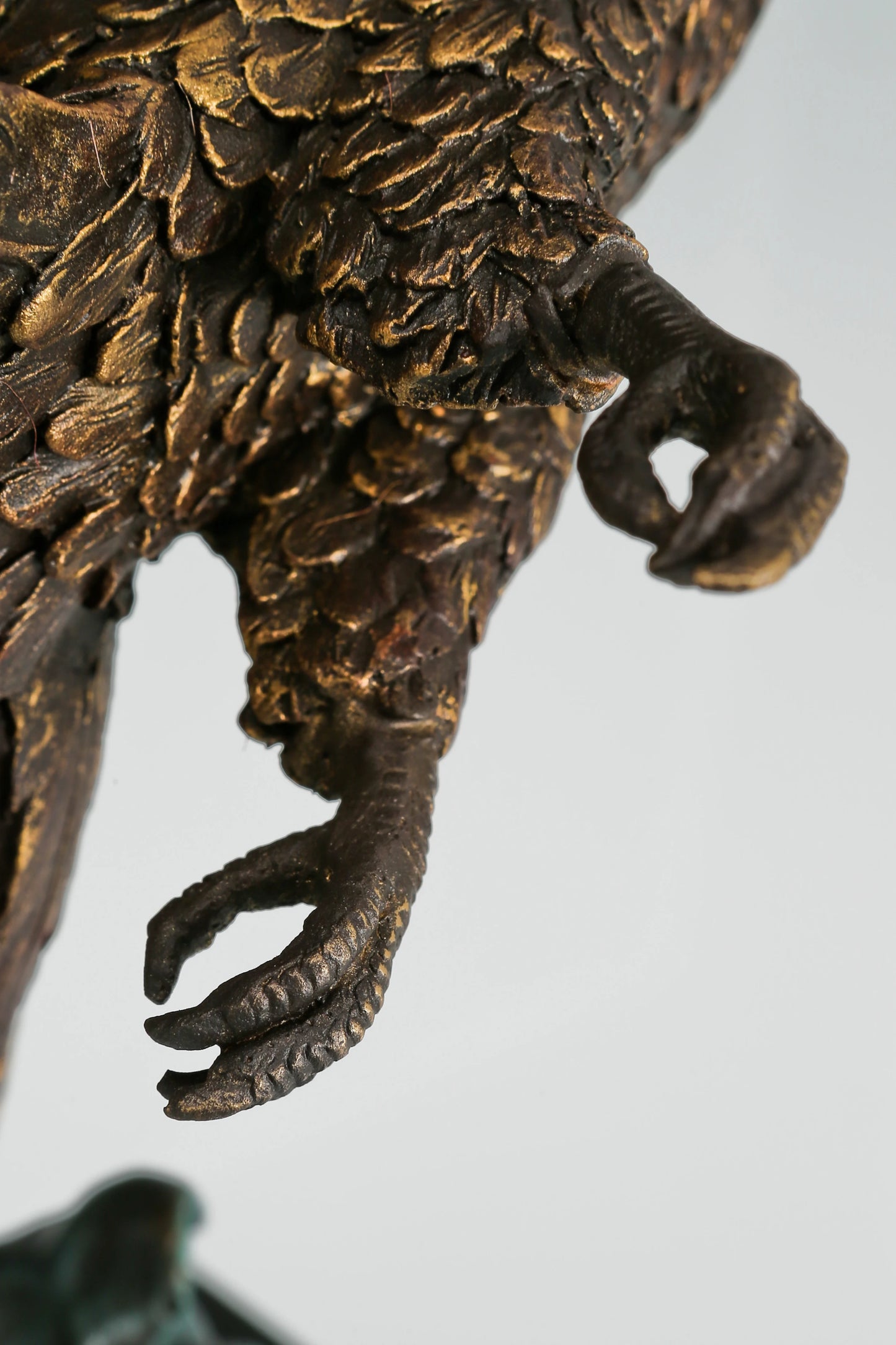 Eagle taking flight bronze sculpture with detailed feathers and marble base. Perfect wildlife statue for home decor, office, and collectors.