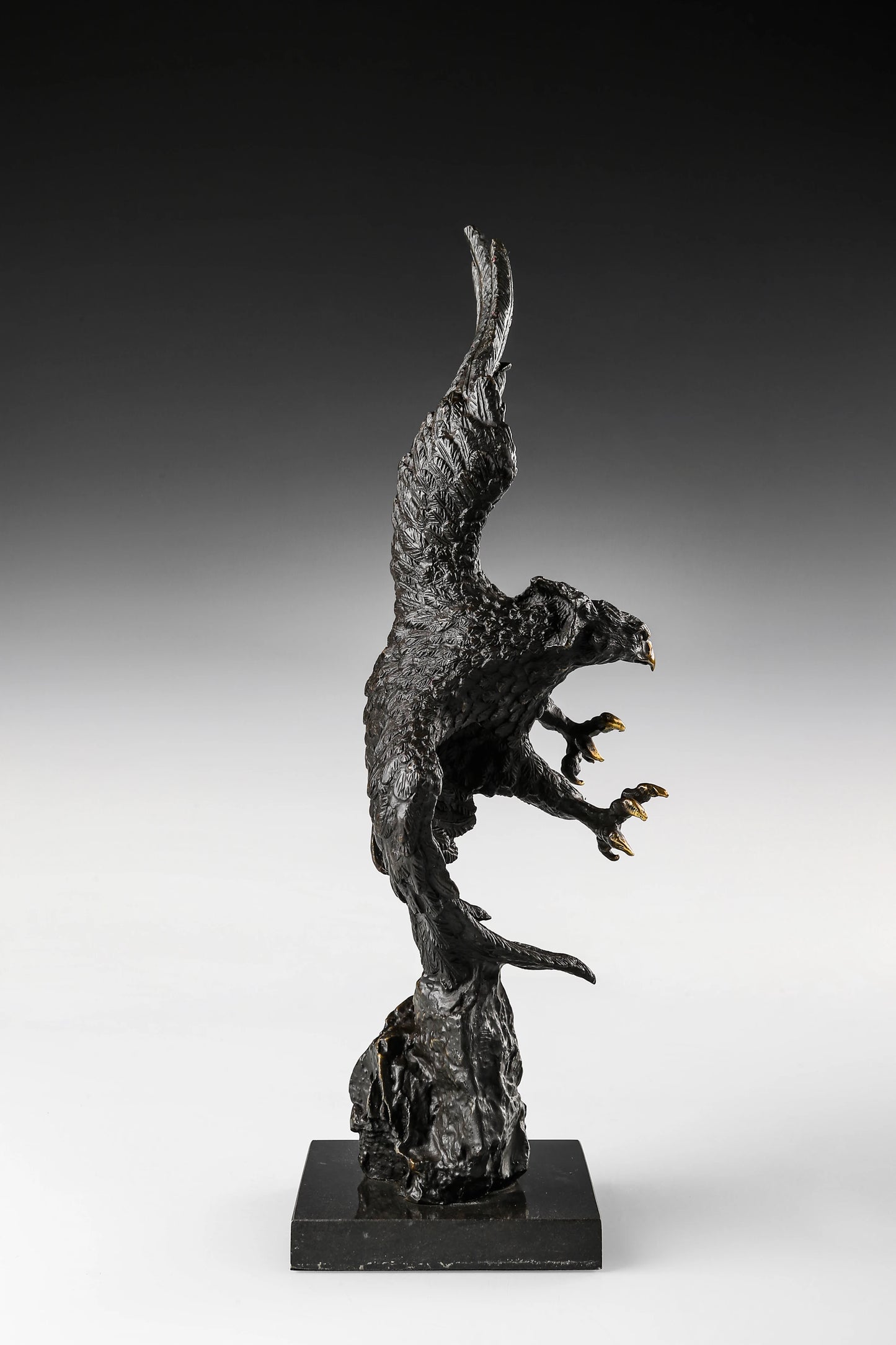 Bronze Eagle Statue with Spread Wings