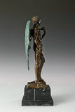 Right side view of Renaissance inspired David bronze sculpture