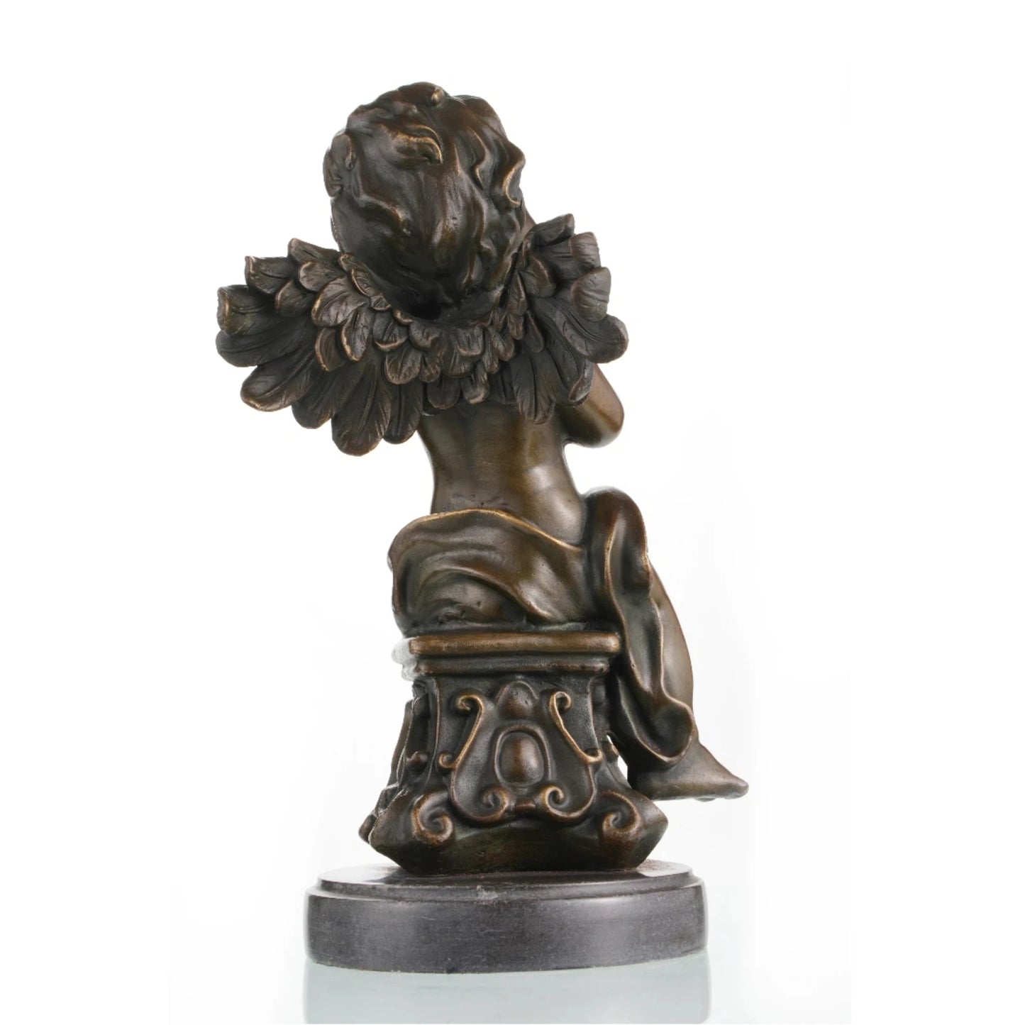 Feathered wings detail of cherub