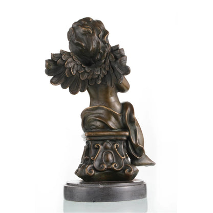 Feathered wings detail of cherub